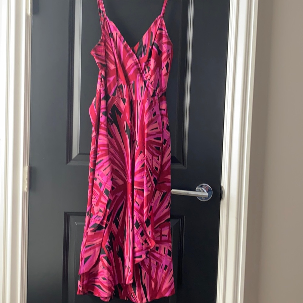 Betsey Johnson silk strapless tropical dress